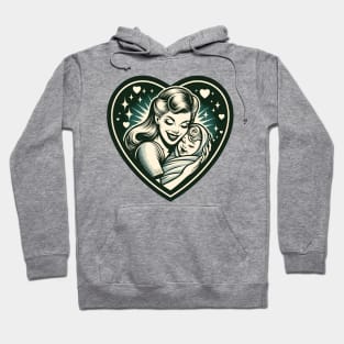 Vintage Motherhood Love Heart Symbol of Maternal Affection Hoodie